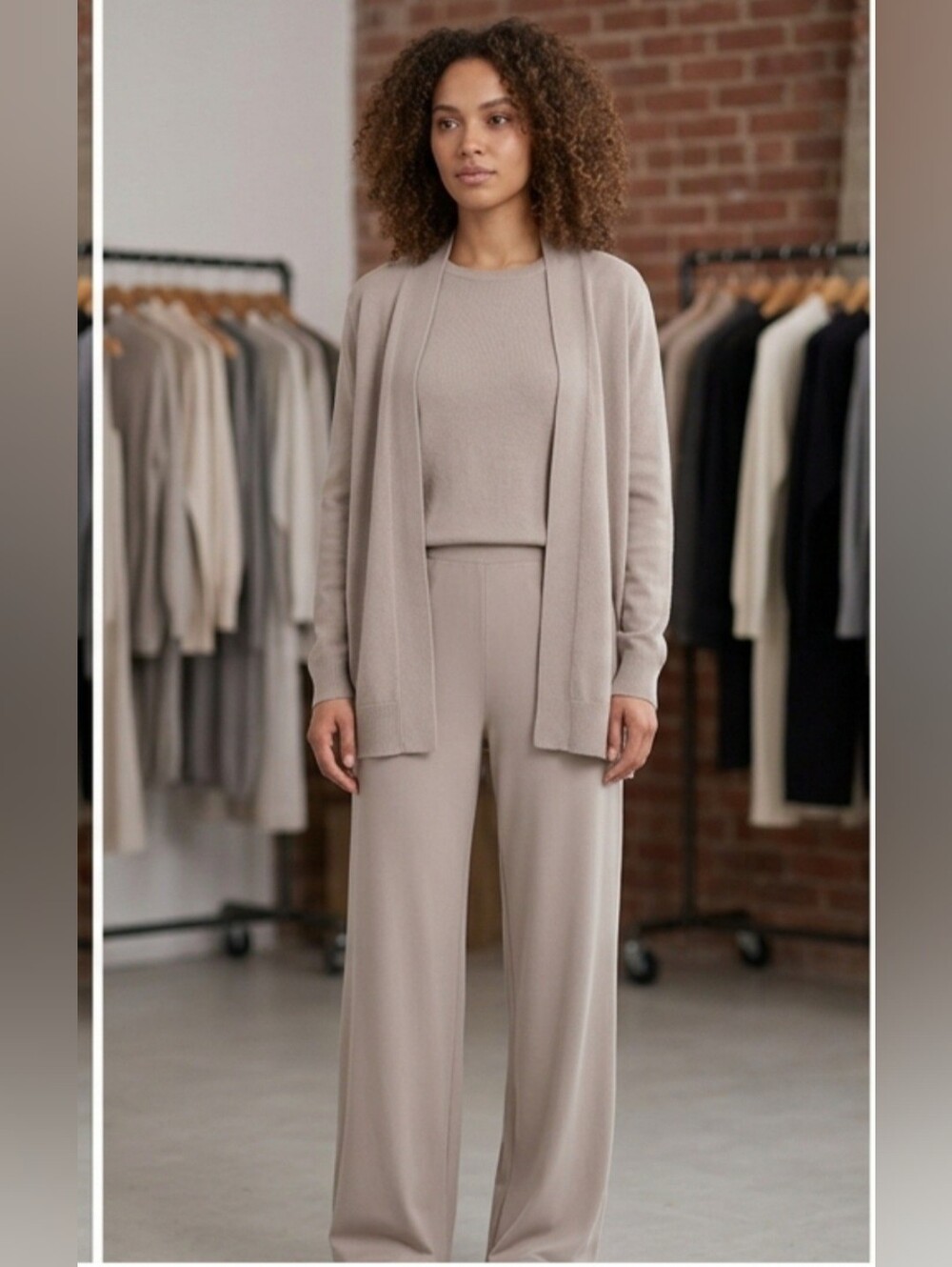Magaschoni 2pc Oversized Cardigan Set Sz S/P NWT color Platinum Oak